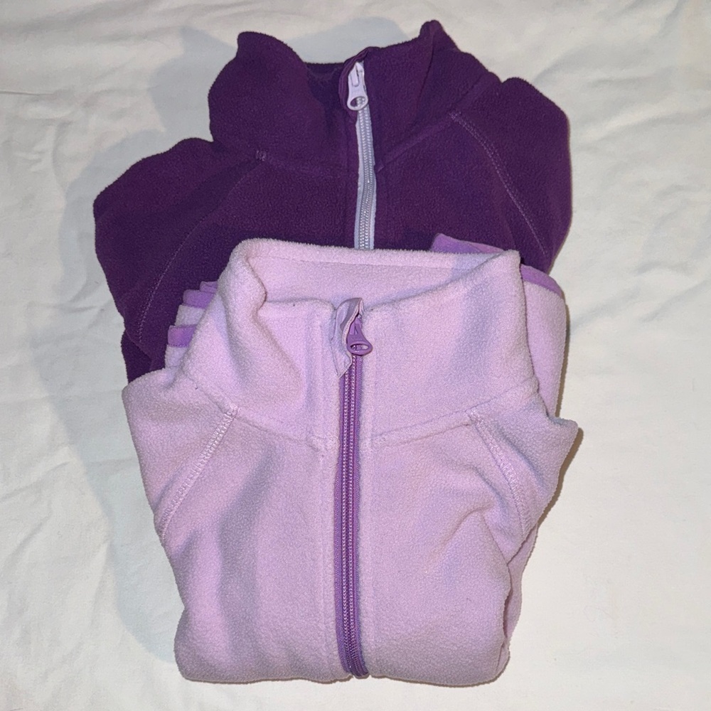 2 Gently Used Wonder Nation Girls XS (4-5) Microfleece Full Zip Jacket